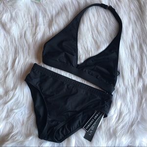 La Blanca Solid Black Bikini, size 6
